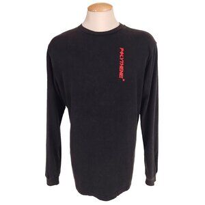 Polythene Optics Silver Stems Long Sleeve T-Shirt Size M Mens Black